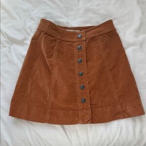 Madewell Brown Button-Front Women's Skirt